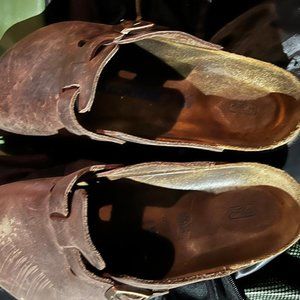 Birkenstock Papillio Brown Leather Boston Clog Size 45 Mens